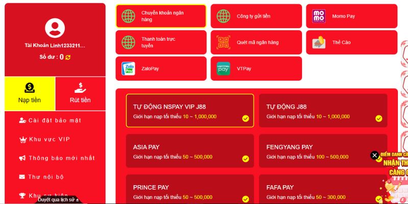 Những ưu điểm tuyệt vời khi cược thủ thực hiện nạp tiền J88