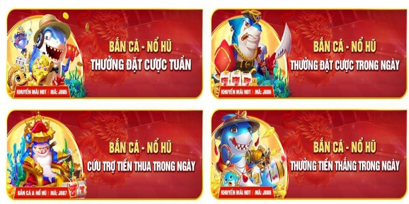 Khuyến mãi J88 áp dụng cho người chơi nổ hũ - bắn cá